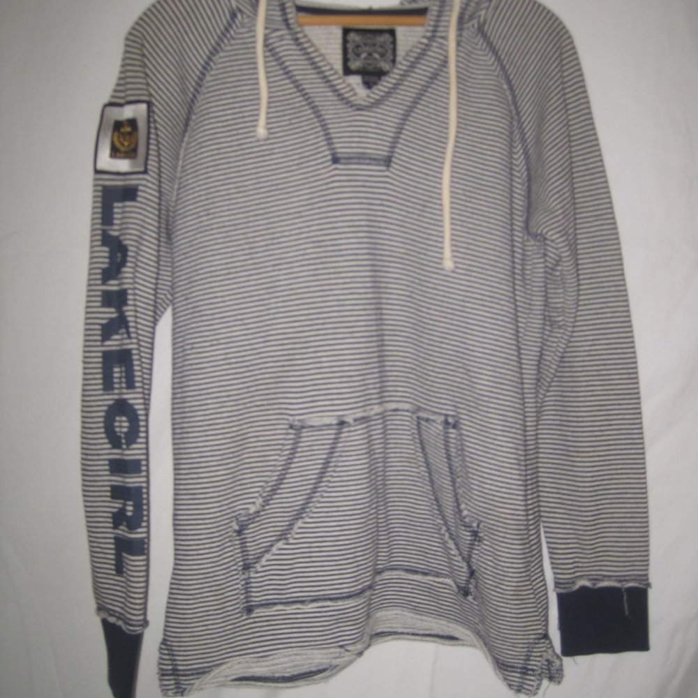 Lake Girl Striped Hoodie Sweatshirt Women's S